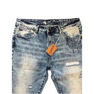 Staple Jeans Mens 36 Light Wash Pigeon Denim Skinny Stretch Work Clothes NWT